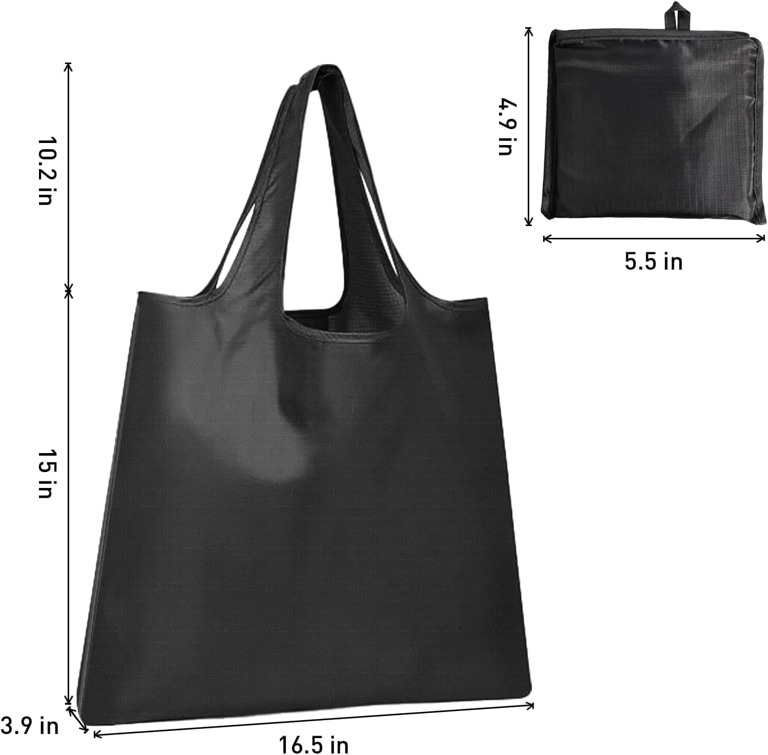 Washable Large Foldable Shopping Bag, Waterproof Reusable Grocery Bag Holder,for Shopping Reusable Tote Bags Large 50LBS,Tote Bags Nylon Bags(Black)