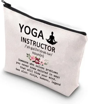 WCGXKO Yoga Instructor Gift Funny Yoga Teacher Definition Zipper Pouch Makeup Bag (Yoga InstructorD)