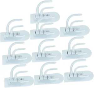 WEL Hooks for Bathroom 10pcs Brushed Nickel Wall Hooks Easy Install No Drill for Coats Hand Towels Bags Storage