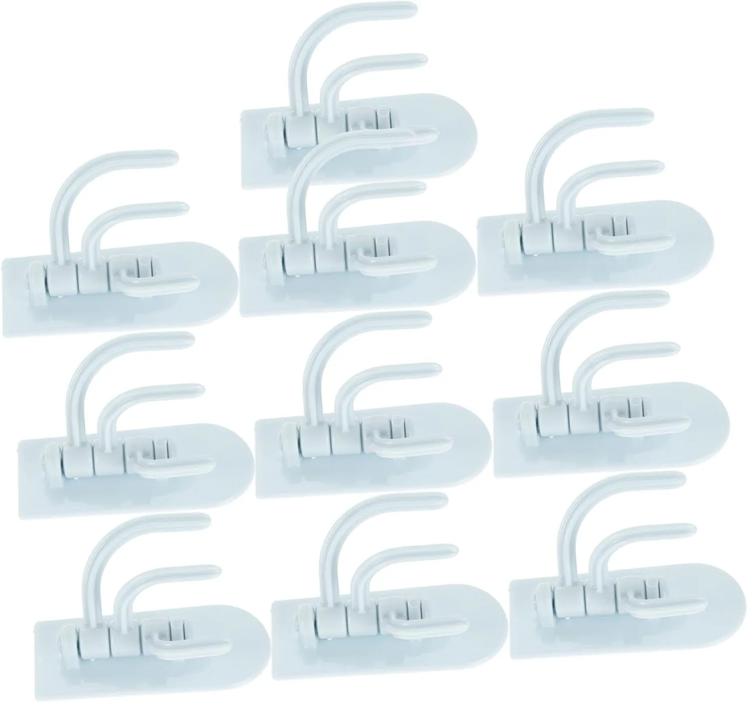 WEL Hooks for Bathroom 10pcs Brushed Nickel Wall Hooks Easy Install No Drill for Coats Hand Towels Bags Storage