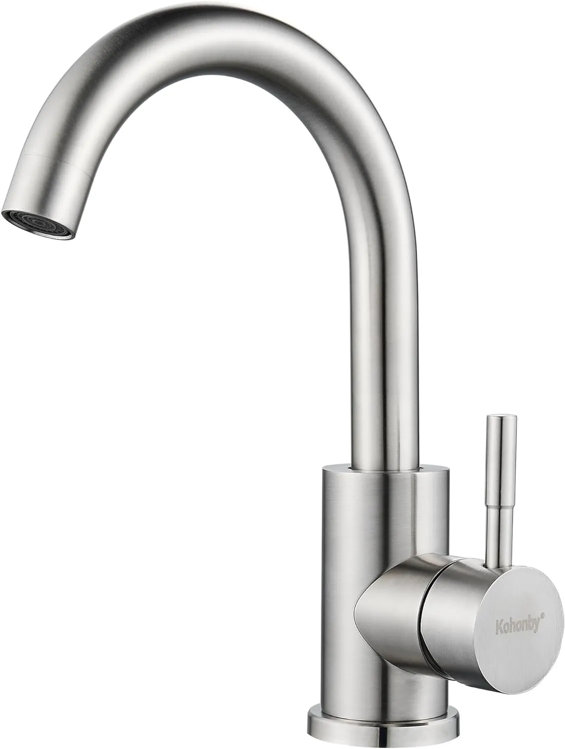 Wet Bar Sink Faucet Single Hole, Brushed Nickel Single Handle Faucet for Kitchen or Bathroom Sink, Modern Stainless Steel Prep Sink Faucet Commercial rv Sink Faucet Laundry Sink Faucet