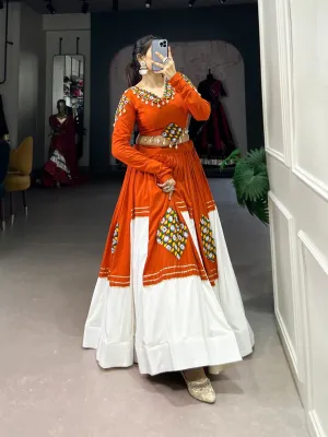White Concept Gamthi Work Navratri Special Chaniya Choli