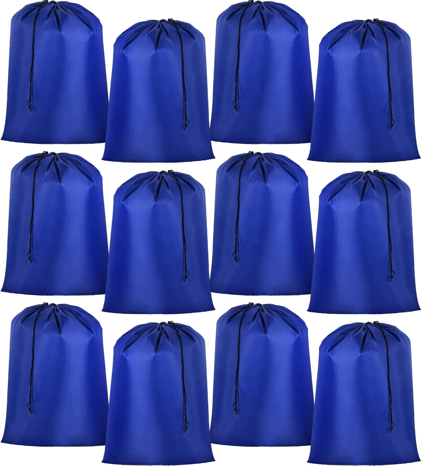 Woanger 12 Pack 28 x 45 Inch Extra Large Laundry Bags Bulk Washable Travel Laundry Bag with Drawstring Closure Large Dirty Clothes Organizer for College Dorm Home Hotel Camping(Blue)