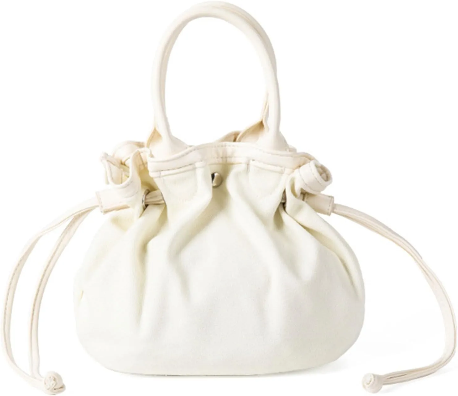 Woman Handbag，Women Bag Solid Color Bucket Bag Top Handle Bag Korean Styles Bag Drawstring Handbag All-Matching Canvas Bag