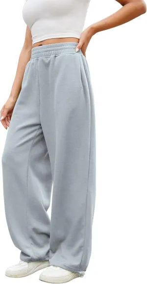 Women Baggy Sweatpants Casual Wide Leg Drawstring Athletic Fit Joggers Lounge Pants Trousers with Pockets