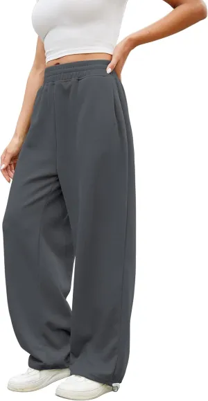 Women Baggy Sweatpants Casual Wide Leg Drawstring Athletic Fit Joggers Lounge Pants Trousers with Pockets