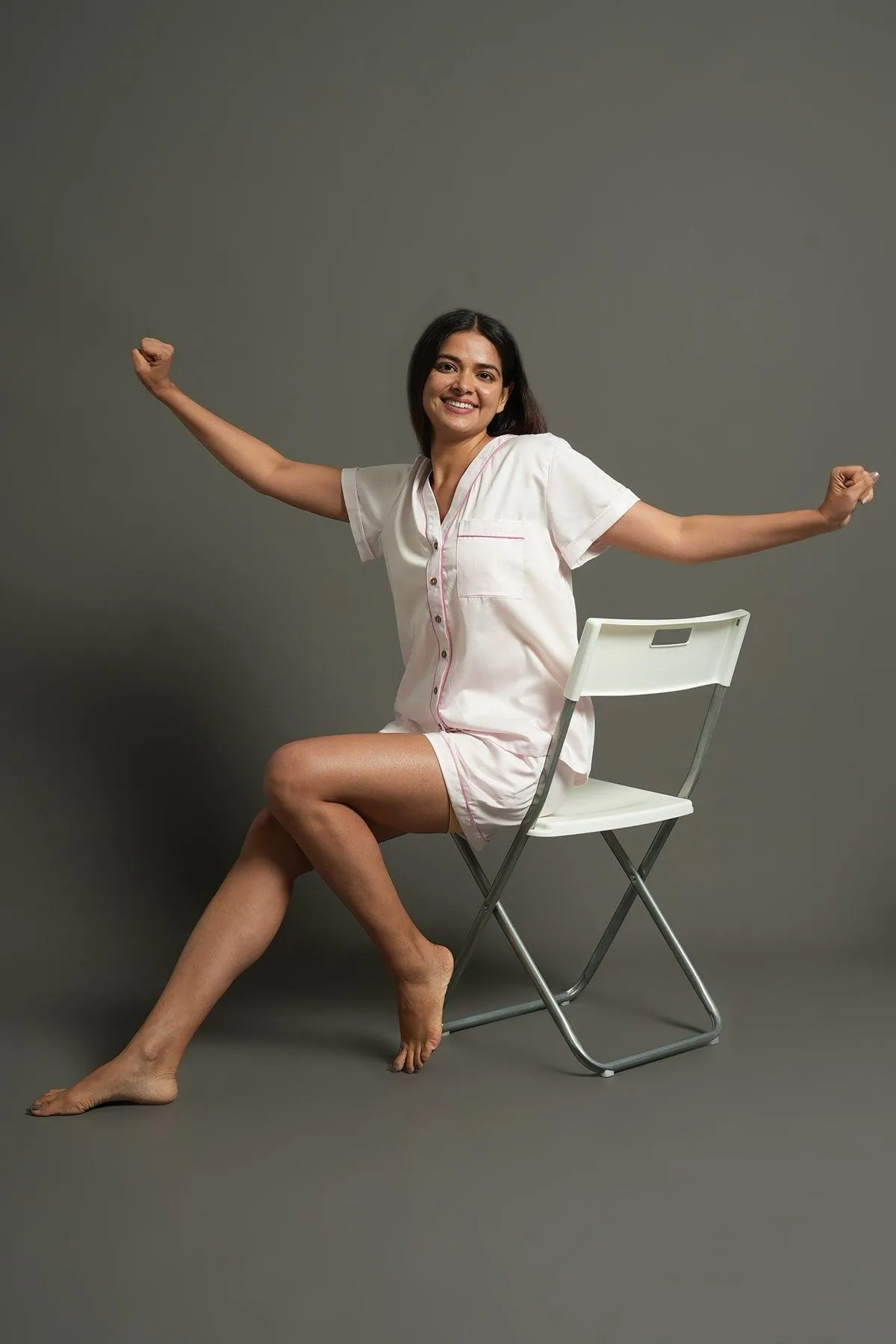 Women Cotton Night suit Shirt and Shorts Co-ord Set I Night Wear | Lounge Wear Set I Solid Colours