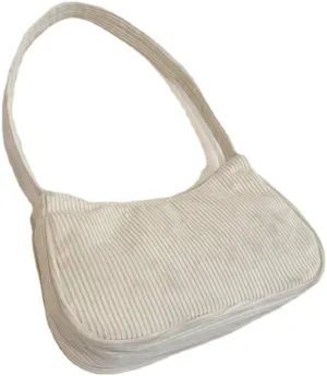 Women Y2k Handbags Corduroy Underarm Bag Casual Women Shoulder Bags Solid Color Zipper Female Handbag