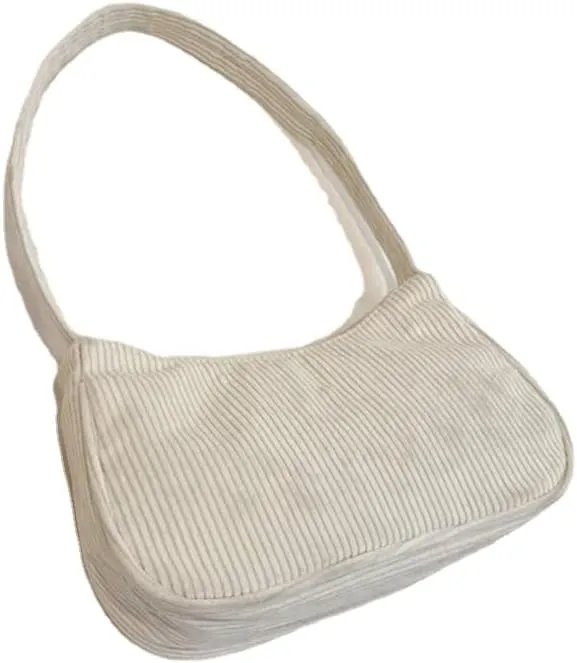 Women Y2k Handbags Corduroy Underarm Bag Casual Women Shoulder Bags Solid Color Zipper Female Handbag