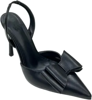 Womens Closed Toe Pointed Toe Hollow Fine Heels Bowknot Ankle Strap High Heeled Sandals