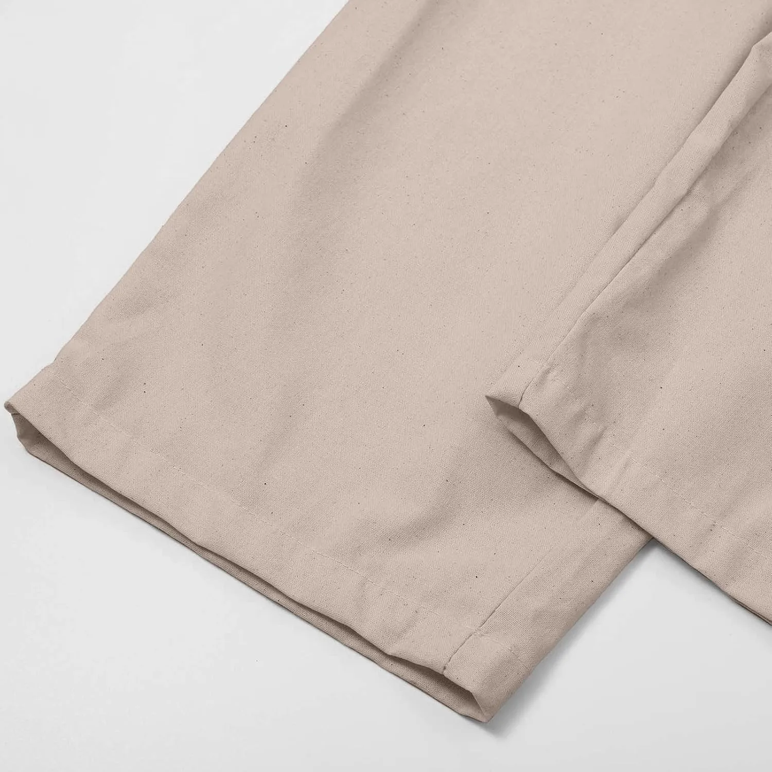 Women's Cotton Linen Summer Palazzo Pants Flowy Wide Leg Beach Trousers Pockets Lounge Plain Drawstring Trousers
