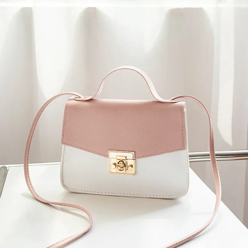 Women's Fashion Color Contrast Sweet Drawstring Bags