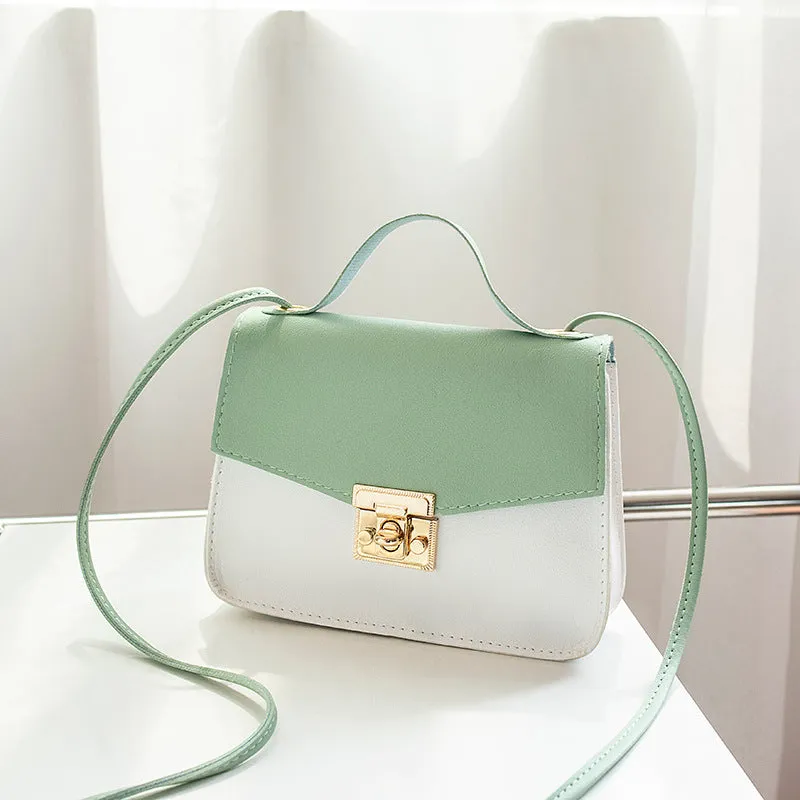 Women's Fashion Color Contrast Sweet Drawstring Bags
