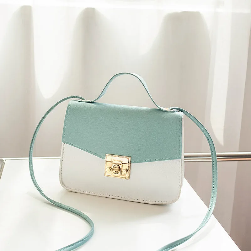 Women's Fashion Color Contrast Sweet Drawstring Bags