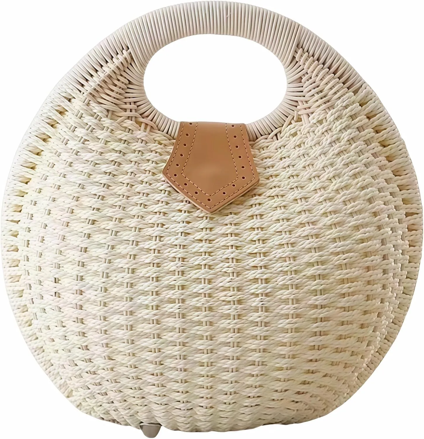 Women’s Handwoven Rattan Handbags Stylish Straw Tote for Summer Beach Retro Woven Shell Bag