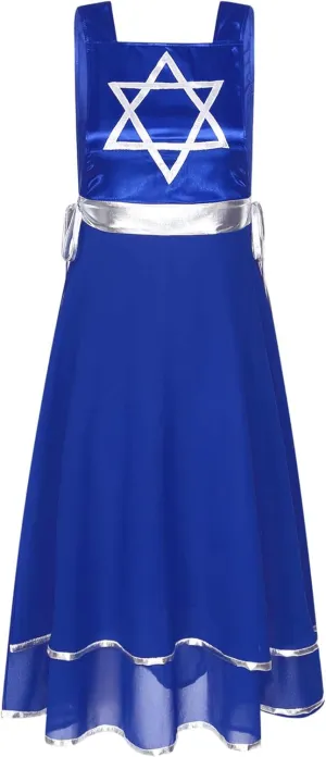 Womens Praise Dance Tunic Overlay Tunic Lace-up Sides Split Sleeveless Liturgical Worship Dress