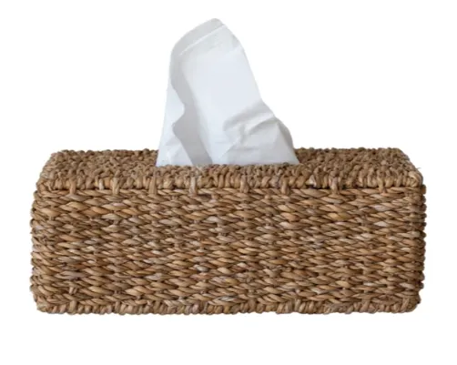 WOVEN SEAGRASS TISSUE BOX COVER