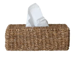 WOVEN SEAGRASS TISSUE BOX COVER