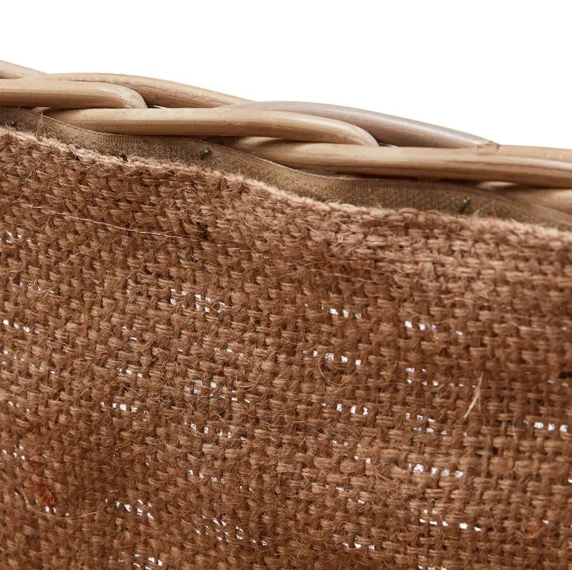 Wovenhill Kubu Rattan Rectangular Log Basket with Wheels XLarge
