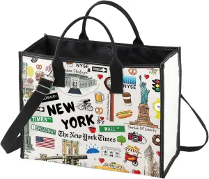 WZMPA New York Cosmetic Bag - Souvenir Gift & Vacation Makeup Pouch - Zipper Closure