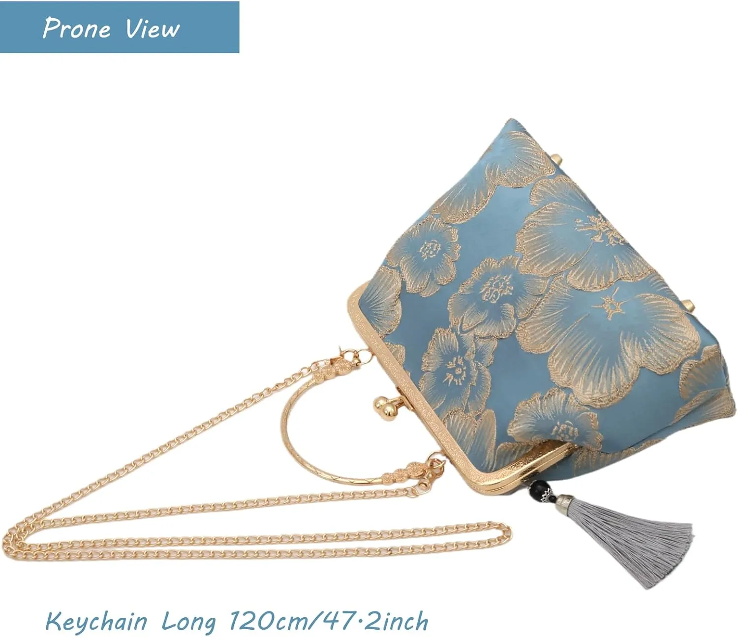 YeBon Retro Shoulder Chain Messenger Clutch Chinese Style Embroidered Jacquard Women's Evening Bags L