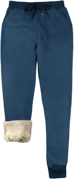 Yeokou Women's Warm Sherpa Lined Athletic Sweatpants Jogger Fleece Pants