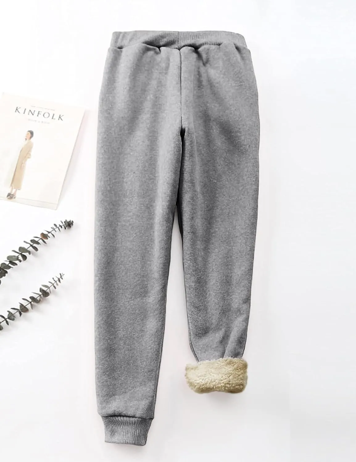 Yeokou Women's Warm Sherpa Lined Athletic Sweatpants Jogger Fleece Pants