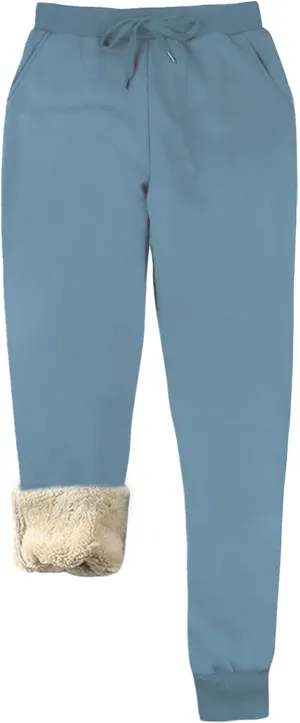 Yeokou Women's Warm Sherpa Lined Athletic Sweatpants Jogger Fleece Pants