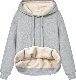Yeokou Women's Winter Hoodies Pullover Sherpa Fleece Warm Heavyweight Sweatshirt