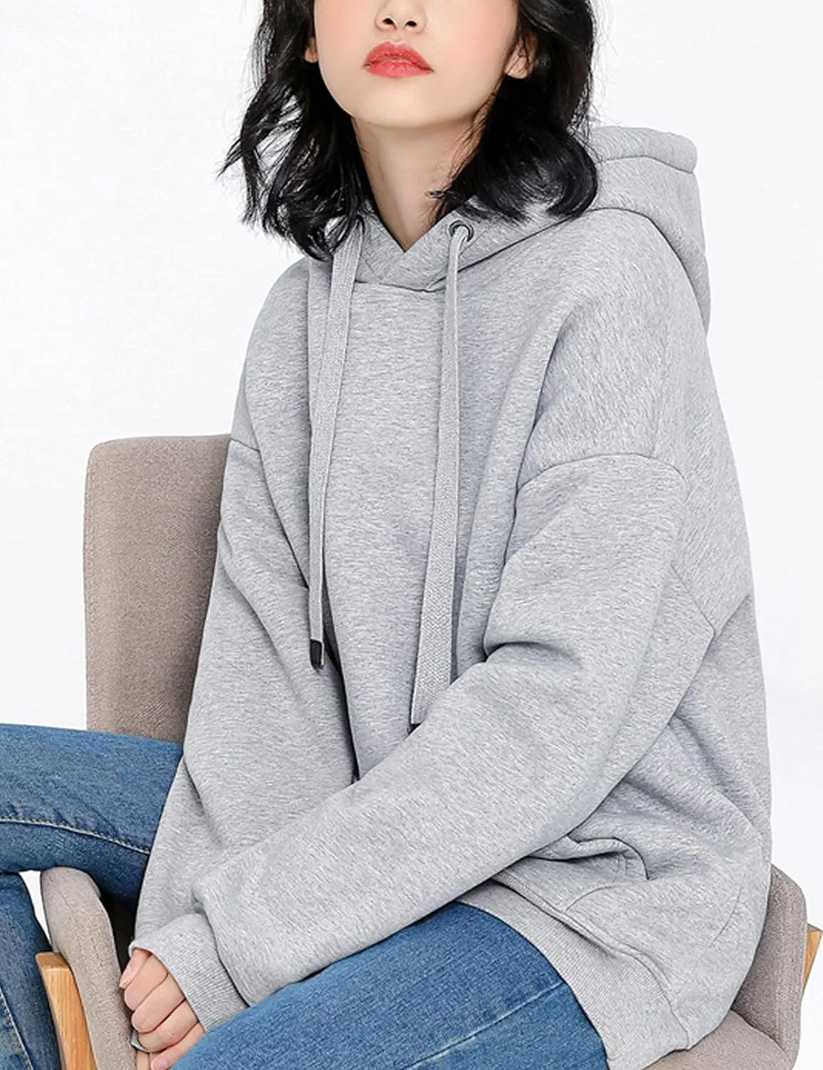 Yeokou Women's Winter Hoodies Pullover Sherpa Fleece Warm Heavyweight Sweatshirt
