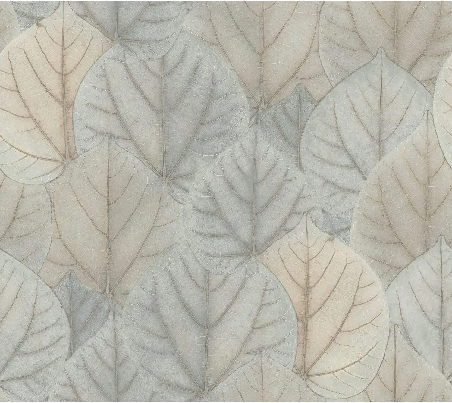 York Wallcoverings Candice Olson PSW1426RL Blue and Taupe Leaf Concerto Premium Peel and Stick Wallpaper