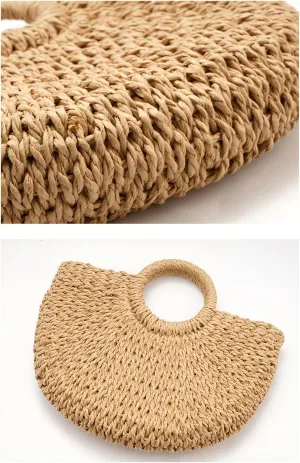 Your Cozy Boho Purses and Handbags Handmade paper rope handbag (Brown)