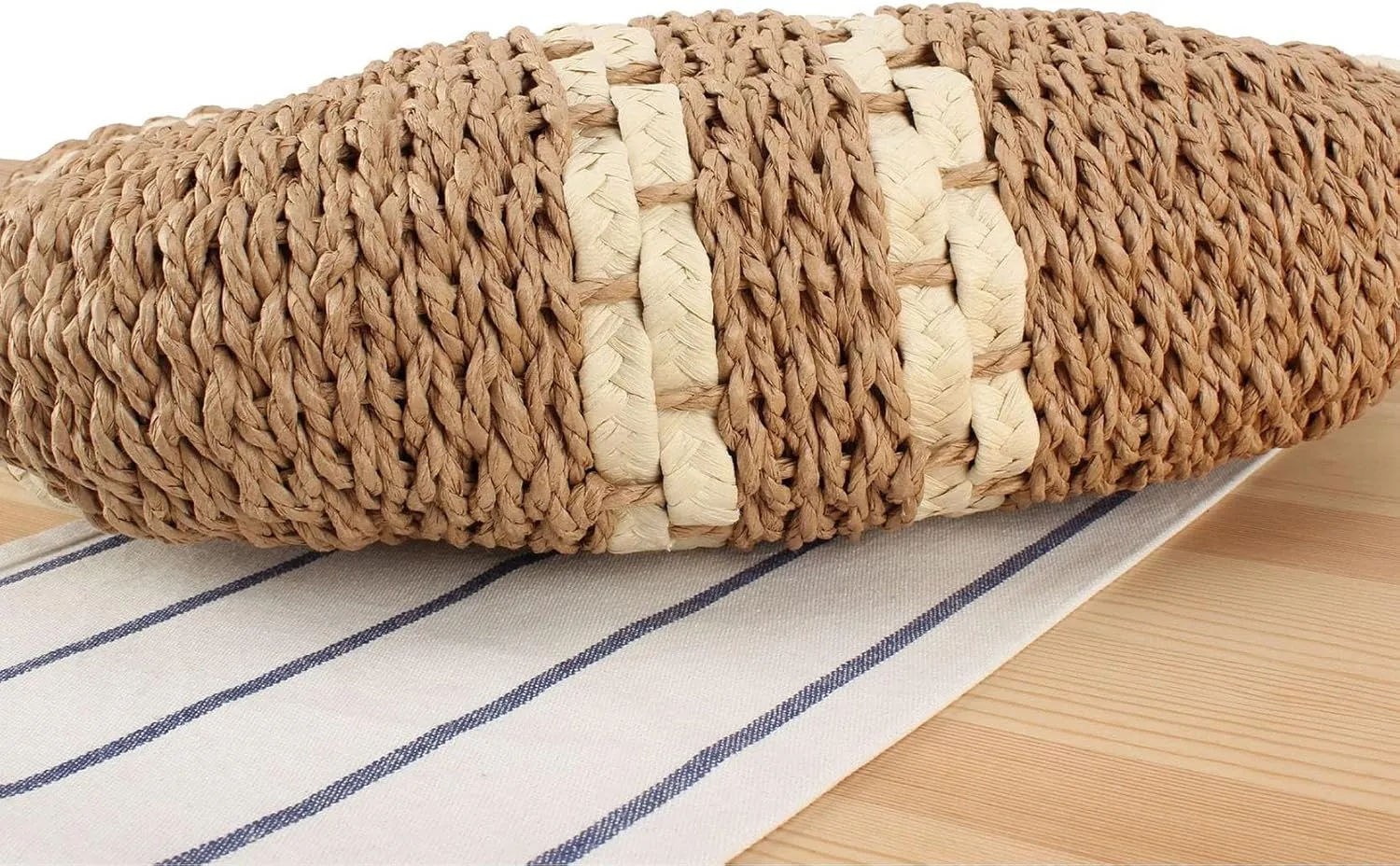 YYW Straw Bags for Women,Hand-woven Straw Large Bag Round Handle Ring Tote Retro Summer Beach Rattan bag
