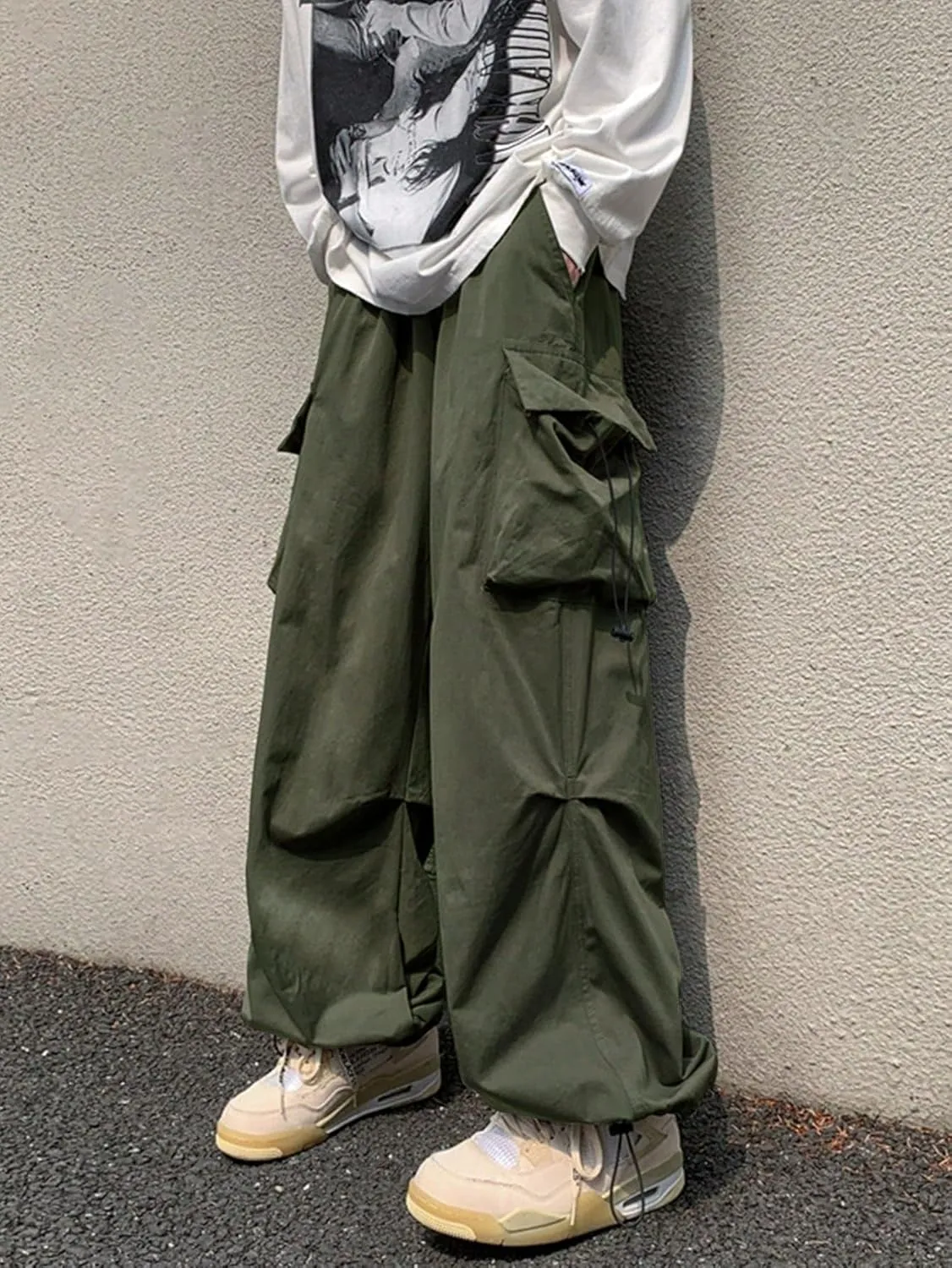 ZAFUL Men's Harem Pants Casual Cargo Pants Lightweight Quick Dry Travel Pants for Beach Yoga Hiking Festivals Streetwear
