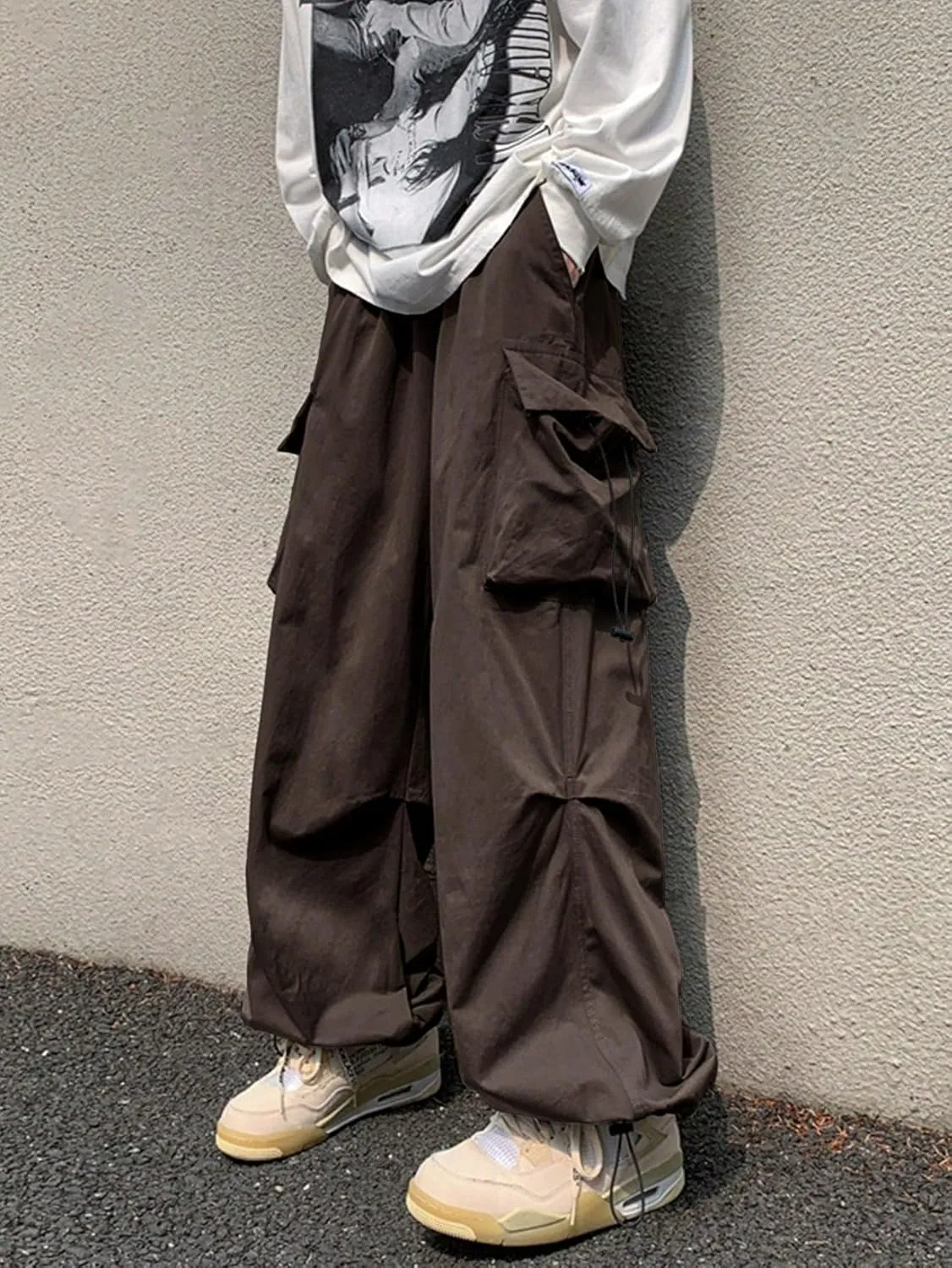 ZAFUL Men's Harem Pants Casual Cargo Pants Lightweight Quick Dry Travel Pants for Beach Yoga Hiking Festivals Streetwear