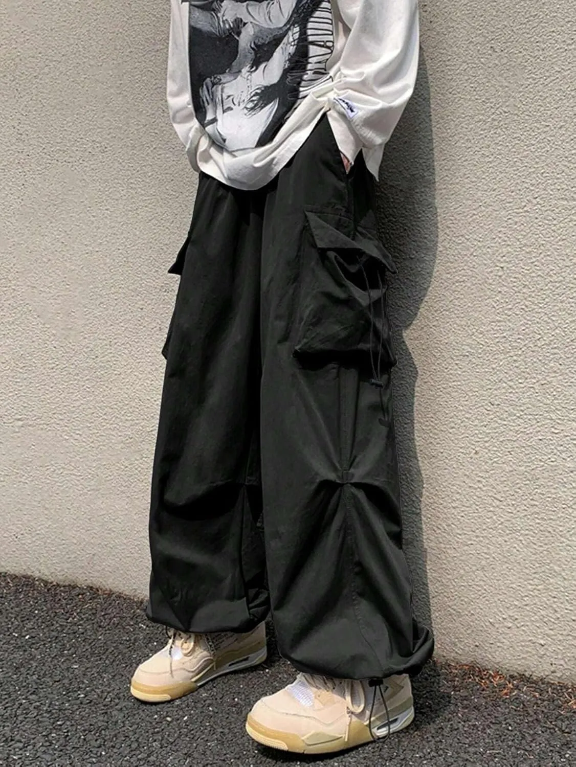 ZAFUL Men's Harem Pants Casual Cargo Pants Lightweight Quick Dry Travel Pants for Beach Yoga Hiking Festivals Streetwear