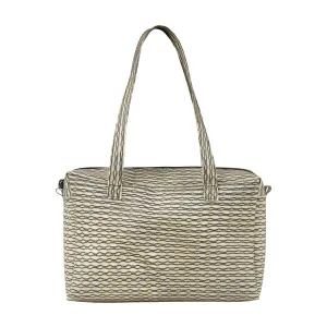 Zip Bag Metallic Knit Black Gold